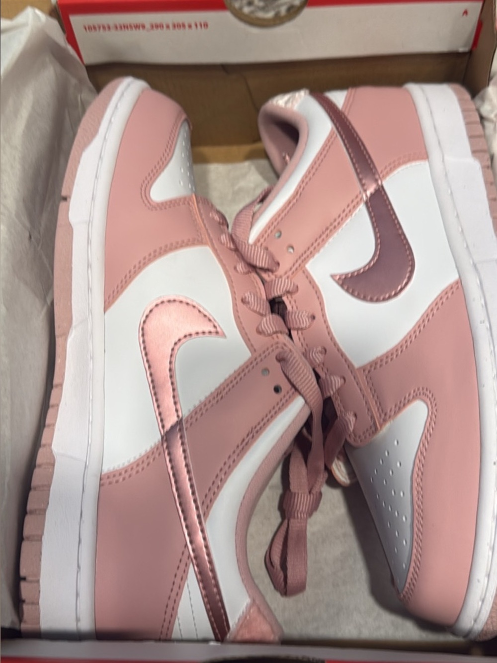 Nike Dunk Low  Pink and White Low-Top Sneakers

Brand new with box, size 7youth